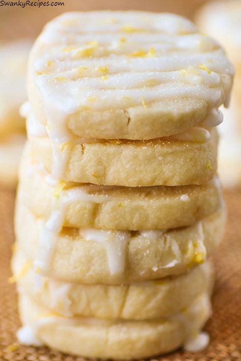 Iced Lemon Shortbread Cookies, Meyer Lemon Recipes, Cookies Lemon, Lemon Drop Cookies, Shortbread Cookies Christmas, Lemon Shortbread, Lemon Shortbread Cookies, Yellow Food, Food Vegetarian