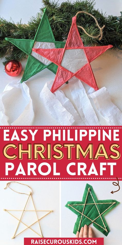 How to Make a Philippine Christmas Parol - Raise Curious Kids Christmas Star Lantern, Parol Diy, Philippine Christmas, Christmas Lanterns Diy, Around The World Crafts For Kids, Christmas Star Crafts, Christmas Parol, Christmas Learning Activities, Filipino Christmas