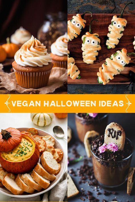 Looking for the perfect Halloween party foods? This collection of vegan Halloween ideas will help inspire you! Halloween Vegan Appetizers, Halloween Vegan Snacks, Vegan Halloween Party Food, Halloween Vegan Food, Vegan Halloween Appetizers, Vegan Halloween Treats, Pumpkin Fondue, Vegan Halloween Desserts, Vegan Halloween Recipes