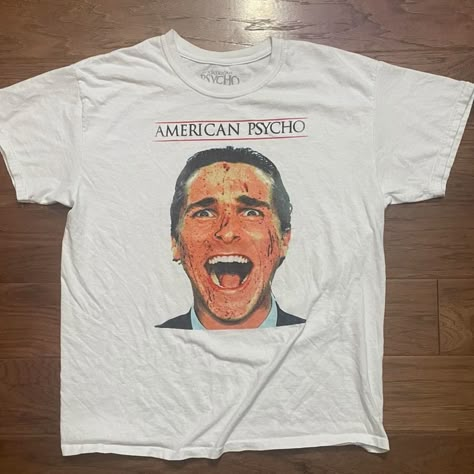 American Psycho T-Shirt Fast Shipping $25 Lowest I Can Do Custom Deadstock Hit Me With Questions Cool Graphic Tees Vintage, Authentic 80s Fashion, I Love Shirts, Graphic Shirt Outfit, Shirts Aesthetic, Vintage Graphic Tees, Fashion Shirts, Funny Tee Shirts, Weird Shirts