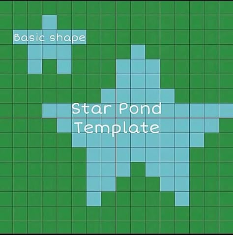 Minecraft River Template, Star Pond Minecraft, Star Pond Animal Crossing, Acnh Moon Pond Tutorial, Moon Pond Minecraft, Minecraft Pond Template, Cute Minecraft Date Ideas, Acnh Star Lake, Star Pond Acnh