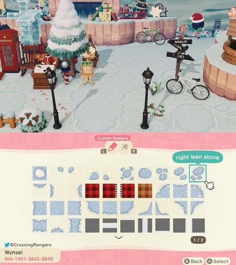 Acnh Holiday Path, Acnh Winter Codes, Winter Animal Crossing, Animal Crossing Online, Acnh Christmas Code, Acnh Winter Island, Winter Acnh, Animal Crossing Winter, Animal Crossing Christmas