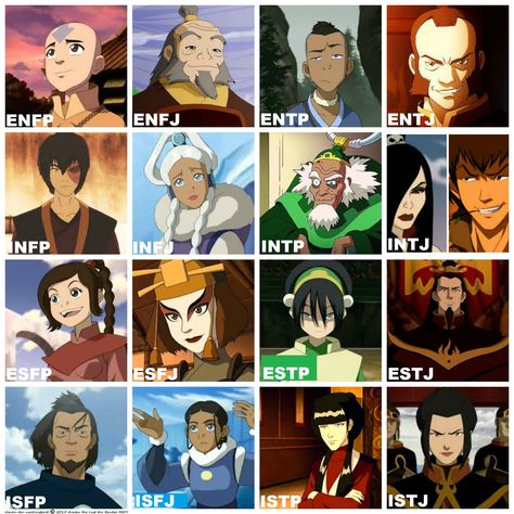 Avatar the Last Air Bender MBTI accurate- funny that my favourite character was indeed the INFJ Infp Anime Characters, 16 Personalities Enfp, Infp Anime, Infj Characters, The Last Airbender Characters, Mbti Charts, Character Test, Fictional Heroes, Mbti Infp