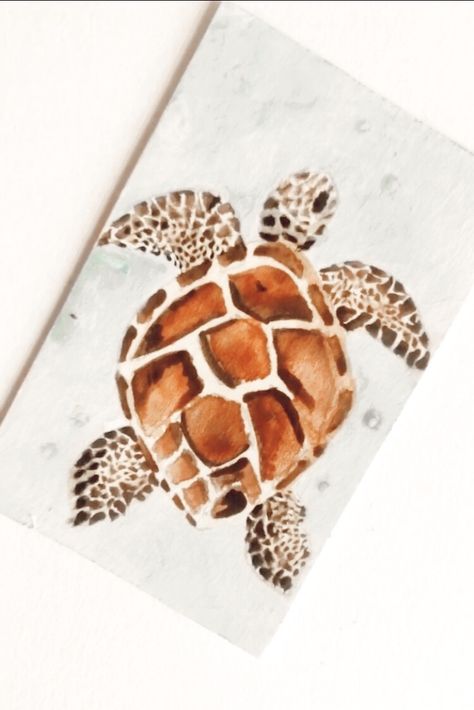 Waterpaint Ideas, Turtle Watercolor Painting, Watercolor Turtle, Turtle Watercolor, Boat Drawing, Turtle Drawing, Flamingo Painting, Gcse Art Sketchbook, Watercolor Paintings For Beginners