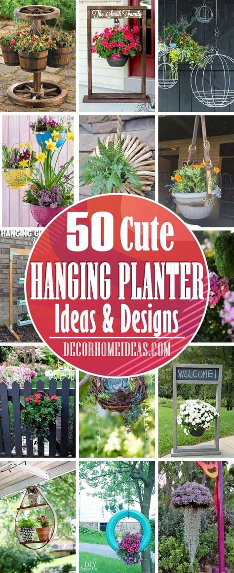 48 Cute Outdoor Hanging Planter Ideas For Your Backyard | Decor Home Ideas