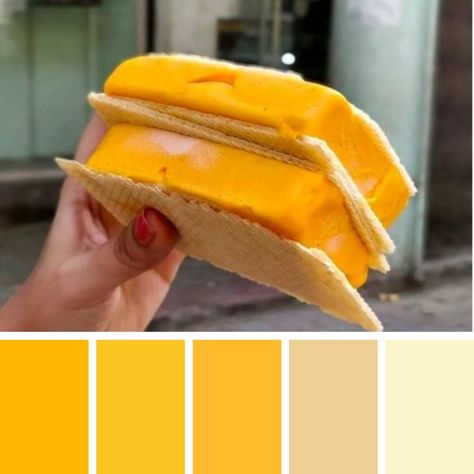 Mango Colour Palette, Ice Cream Sandwich, Color Pallets, Mango, Paint Colors, Sandwiches, Color Schemes, Ice Cream, Color