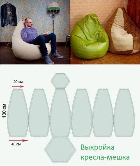 Bean Bag Sewing Pattern, Bean Bag Chair Pattern, Bean Bag Pattern, Diy Bean Bag Chair, Diy Bean Bag, Diy Chair Covers, Lazy Bag, Sewing Measurements, Patterned Chair