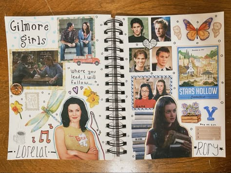 Gilmore Girls Scrapbook, Gilmore Girls Journal Page, Bulletin Journal, Movie Journal, Music Journal, Journal Inspiration Writing, Scrapbook Inspo, Journal Page Ideas, Bulletin Journal Ideas