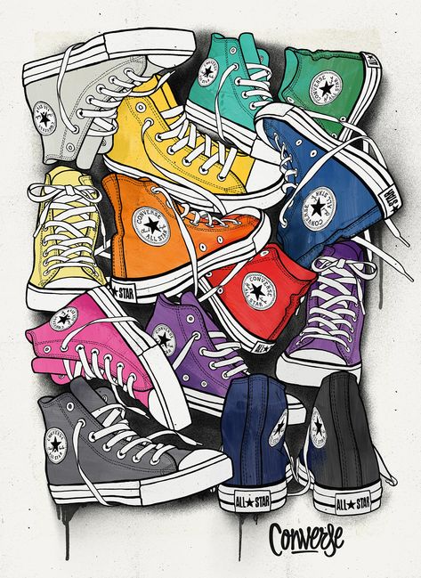 숲 사진, Illustration Kunst, Sneaker Art, Art Pop, Art And Illustration, Shoe Art, Art Plastique, Art Classes, Art Lessons