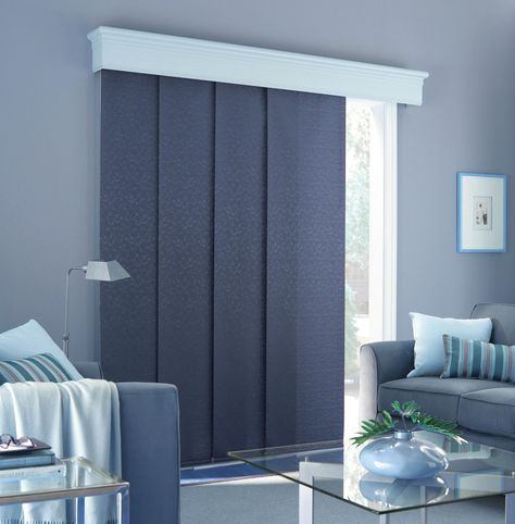 Innovative Panel Track Shades are a great alternative to vertical blinds for patio doors and large windows & spaces. Ideas Recamaras, Patio Door Coverings, Sliding Door Window, Patio Door Blinds, Sliding Door Window Treatments, Panel Blinds, Door Window Treatments, Door Coverings, Bedroom Blinds