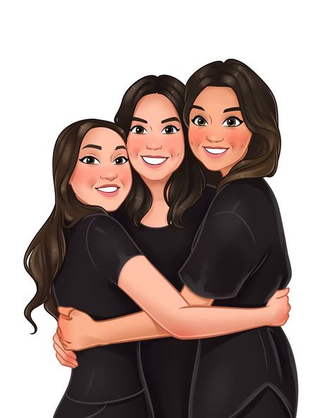 Friends portrait | Cartoon portrait | Cartoon portrait from photo | Family portrait | Gifts Idea | Digital portrait | Friends gift Illustrated Family Portrait, Friends Portrait, Family Portrait Drawing, Girlfriends Day, Red Background Images, Cute Ducklings, Custom Portrait Illustration, Family Portrait Poses, Instagram Photo Frame