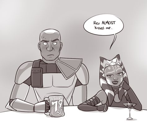 kickfliptano: Doodle from a scene in chapter 8 of sildae‘s... Captain Rex X Ahsoka, Star Wars Rex And Ahsoka, Ahsoka And Rex Love, Rexsoka Comics, Rex And Ahsoka Ships, Rex X Ahsoka, Funny Anime Scenes, Rex And Ahsoka, Captain Rex