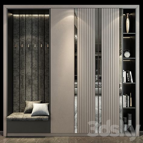 3d models: Hallway - Furniture composition 260 Entrance Furniture Modern, Dinner Wagon, Interior Design Presentation Boards, Entrance Furniture, Luxury Closets Design, Soft Furniture, Interior Design Presentation, Wardrobe Interior Design, Hallway Designs