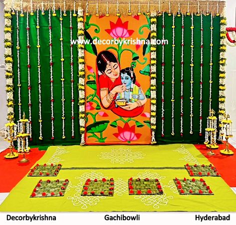 Rooted in tradition, blooming with nature. Celebrating Annaprasana with eco-friendly elegance. Annaprasana Ceremony Decor by Ramesh of #gachibowli branch #hyderabad #annaprashan #annaprasana #annaprasanadecor🍚🤩 #firtstfood #ecofriendlydecoration💚 #eventplanner #hyderabadeventplanners #decorbykrishnagachibowli @decorbykrishna is a unit of @pellipoolajada Traditional Decorations using only Natural materials #noplastic #nofloralfoam #nothermocoal #nostyrofoam #ecofriendlywedding #pellik... Anna Prashan Decoration Ideas, Annaprasana Decoration Ideas, Annaprashan Decoration Ideas, Baby Annaprasana Ideas, Rice Ceremony, Cradle Ceremony, Bridal Sarees South Indian, Eco Friendly Decor, Eco Friendly Wedding