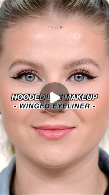 Double Cat Eyeliner, How To Eyeliner For Hooded Eyes, Simple Winged Eyeliner Hooded Eyes, Powder Winged Eyeliner, Natural Smokey Eye Makeup Hooded Eyes, Winged Eyeliner Tutorial Hooded Eyes, Hooded Downturned Eyes Eyeliner, Fox Eyes On Hooded Eyes, Eyeliner Tricks For Hooded Eyes