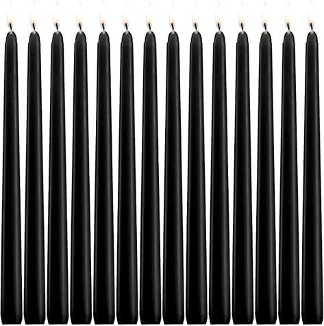 Amazon.com: Howemon 14 Pack Black Taper Candles 12 Inch Tall 3/4 Inch Thick Burn 10 Hours: Home & Kitchen Dripless Taper Candles, Dripless Candles, Black Taper Candles, Candle Wedding Decor, Tall Candle, Candle Dinner, Black Candles, Hand Candle, Wedding Candles