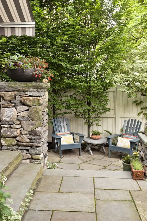 Landscape Collaborative of New England Classic New England Landscaping, New England Privacy Landscaping, New England Native Landscaping, New England Stone Walls Landscapes, Stone Harbor Cambridge Pavers, Front Door Landscaping, New England House, Modern Front Yard, Coastal Landscaping