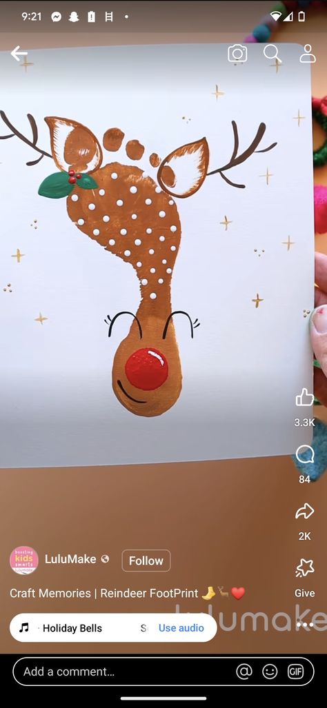 Art Work Preschool, Christmas Art Work, Reindeer Footprint, Reindeer Handprint, Christmas Crafts And Activities, Crafty Things To Make, Plates Diy, Baby Footprints, Christmas Crafts For Kids