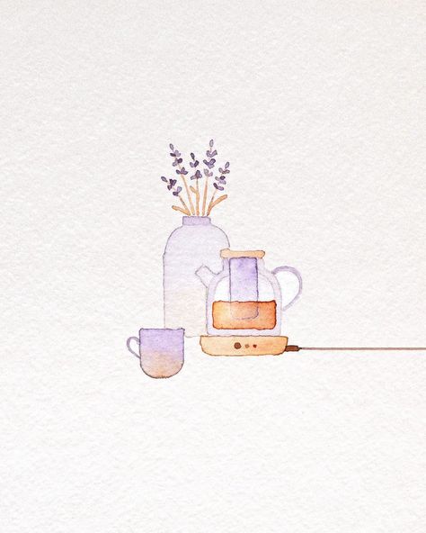 Hey friends! I finally got my hands on watercolor. Here's new tea series for you! Do you like tea or herbal tea? ☕ ⠀ ⠀ ⠀ ⠀ #watercolor… | Instagram Watercolor Teacup, Watercolor Tea, Watercolor Doodle, Mini Watercolor, Watercolour Ideas, Miniature Paintings, Tea And Books, Calendar Ideas, Watercolor Ideas