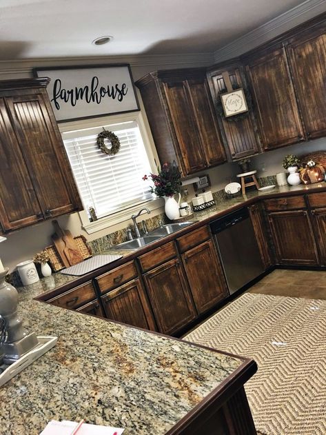 Double Wide Decor, Double Wide Remodel Farmhouse Style, Western Kitchen Decor Ideas, Double Wide Interior, Trailer Kitchen Remodel Single Wide, Mobile Home Kitchen Ideas, Singlewide Mobile Home Ideas, Singlewide Trailer Remodel, Single Wide Kitchen Ideas