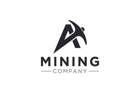 Letter A Mining logo icon design template vector illustration Mine Logo Design, Mining Logo Design Inspiration, Mining Logo Design, Mining Logo, Basketball Logo, Logo Icon Design, The Letter A, Mining Company, Logo Icon