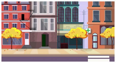 Street With Trees, Autumn City, Street Background, Episode Backgrounds, Christmas Tree Background, Spring Background, Forest Background, Background Design Vector, Isometric Illustration