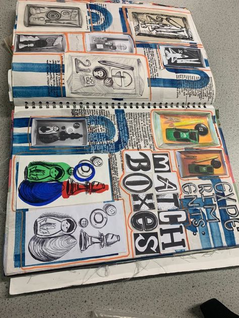 Materials Art Gcse Sketchbook, Art A Level Backgrounds, Art Sketchbook Backgrounds Ideas, Final Design Page Sketchbook Ideas, Graphic Design Sketchbook Ideas, A Level Art Sketchbook Artist Research, Alevel Artist Research, Graphic Communication Sketchbook, Sketchbook Graphic Design