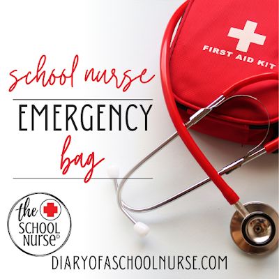 School Nurse Emergency Bag, School Nurse Outfits, Emergency Bag For School, Emergency Go Bag, Nurse Decor, Grab N Go, School Nursing, Parent Night, Emergency Bag