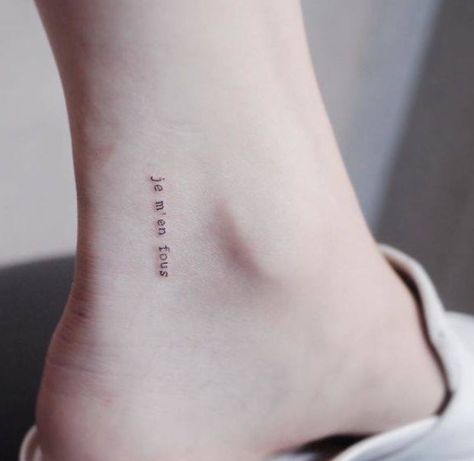 Inside Ankle Tattoos, Inner Ankle Tattoos, French Tattoo, Ankle Tattoos For Women, Writing Tattoos, Discreet Tattoos, Dainty Tattoos, Ankle Tattoo, Word Tattoos