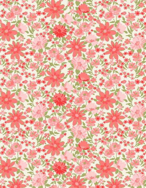 "Listing is for 1/2 yard of Sentiments - Packed Floral Cream by Kaye England Manufacturer: Wilmington Prints Fabric type: 100% cotton Fabric width: 44/45\" SKU: 1803 98723 133 If more than 1/2 yard is ordered, item will be one continuous cut. Item ships from smoke/pet free home." Backgrounds Cottagecore, Pink Spring Background, Cute Floral Wallpapers, Cute Fabric Patterns, Cute Fabric Prints, Dainty Patterns, Cute Floral Background, Floral Fabric Prints, Pink Flower Wallpaper