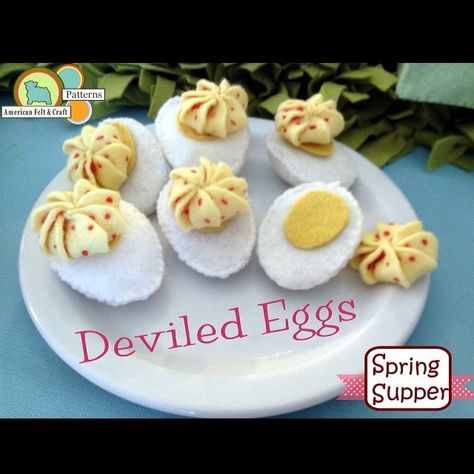 The sweetest little #felt deviled #eggs #diy #Easter #pattern #americanfeltandcraft #feltfood #feltpattern | Flickr - Photo Sharing! Felt Food Pattern, Felted Crafts, Felt Food Patterns, Felt Food Diy, Egg Pattern, Food Stand, Food Pattern, Kids Homemade, Toy Making