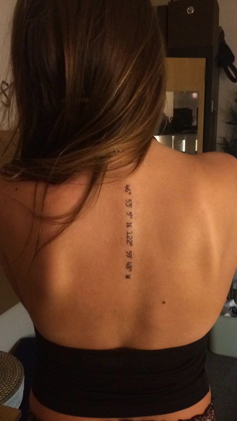 Sentence Tattoo, Tattoo English, New School Tattoos, Spinal Tattoo, Story Tattoo, Military Tattoo, Coordinates Tattoo, Molecule Tattoo, Inspiration Tattoos