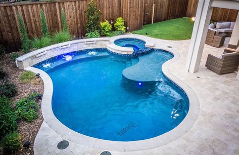 Pool Travertine, Free Form Pools, Small Inground Pool, Living Pool, Travertine Pavers, Freeform Pools, Pools Backyard Inground, Small Swimming Pools, Pool Renovation