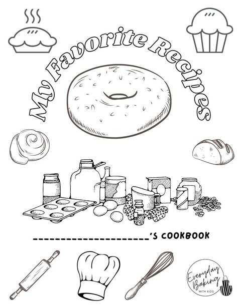 Cooking Coloring Pages, Cookbook Cover Design, Recipe Book Cover, Holiday Recipe Card, Cookbook Cover, Make Your Own Cookbook, Recipe Book Covers, Homemade Recipe Books, Cooking Crafts