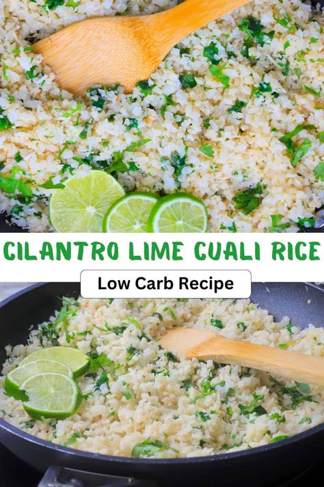 Enjoy a fresh and flavorful twist on cauliflower rice with this Cilantro Lime Cauliflower Rice with Coconut! This low-carb, diabetic-friendly dish is perfect as a side or a light meal, bursting with zesty lime, fresh cilantro, and a hint of coconut. Quick, easy, and absolutely delicious! Lime Cauliflower Rice, Cilantro Lime Cauliflower Rice, Cauli Rice, Cilantro Lime, Whole 30 Recipes, Fresh Cilantro, Cauliflower Rice, Light Recipes, Whole 30