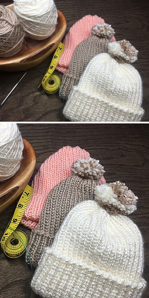 Baby Hat Knitting Patterns Free Double Knit, Free Knitted Hat Patterns, Toddler Hat Pattern, Child Hat Knitting Pattern, Baby Hats Knitting Free, Hats For Babies, Newborn Knit Hat, Baby Hat Knitting Patterns Free, Baby Hat Free Pattern