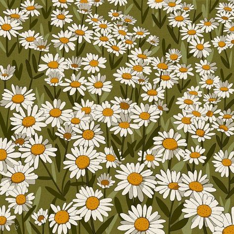 Libby Frame on Instagram: "Fields of endless daisies~ also I’m going to be adding a daisy necklace and earrings pair to my shop soon so keep an eye out! ^_−☆ • • • • #art #illustration #drawing #comic #illustrator #sketch #digitalart #sketchbook #freelanceillustrator #artist #design #comicart #cozy #illustrationartist #procreate #summer #cute #daisies #flowers #daisy" Libby Frame, Daisy, Yellow, Frame, Twitter, Green, White