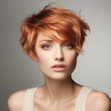 34 Dazzling Strawberry Blonde Hair Ideas to Turn Heads in 2023 Short Hair Color Ideas Strawberry Blonde, 2023 Strawberry Blonde Hair Trends, Pixie Strawberry Blonde Hair, Fall 2023 Hair Trends Strawberry Blonde, Strawberry Blonde Pixie Haircut, Strawberry Blonde Pixie, Apricot Hair Color, Short Strawberry Blonde Hair, Apricot Blonde