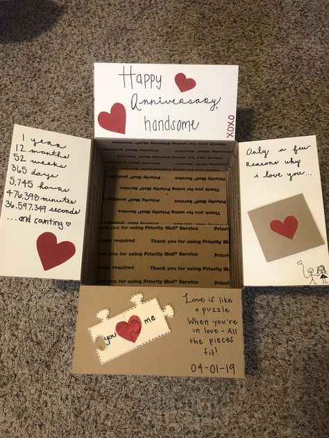 A compilation of other people’s care packages! A hand written list of reasons why I love my honey on the right flap 😊 Anniversary Care Package, Reasons Why I Love You, Package Ideas, My Honey, Why I Love You, Care Packages, Long Distance Relationship, Hand Written, Care Package