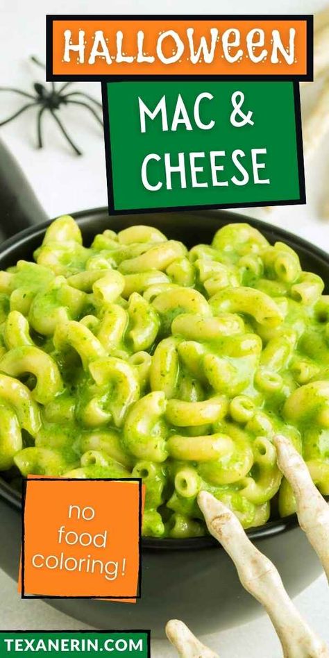 Halloween Mac and Cheese - Texanerin Baking Toxic Mac And Cheese Halloween, Toxic Waste Mac And Cheese, Halloween Food Sides, Beetlejuice Food Ideas, Beetlejuice Snacks, Halloween Mac And Cheese, Beetlejuice Dinner, Beetlejuice Party, Spooky Dinner