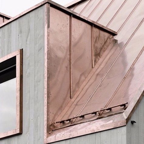 ROSE GOLD ROOF 💫 Copper Roof, Design Exterior, Architecture Exterior, Cool Ideas, Concrete Jungle, Facade Architecture, Bratislava, Architectural Inspiration, Metal Roof