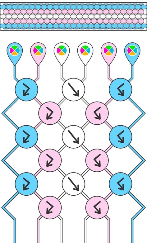 Trans Bracelet Diy, Trans Friendship Bracelet, Trans Bracelet Pattern, Bracelet Template, Cool Friendship Bracelets, String Bracelet Patterns, Diy Friendship Bracelets Tutorial, Friendship Bracelet Patterns Easy, Yarn Bracelets