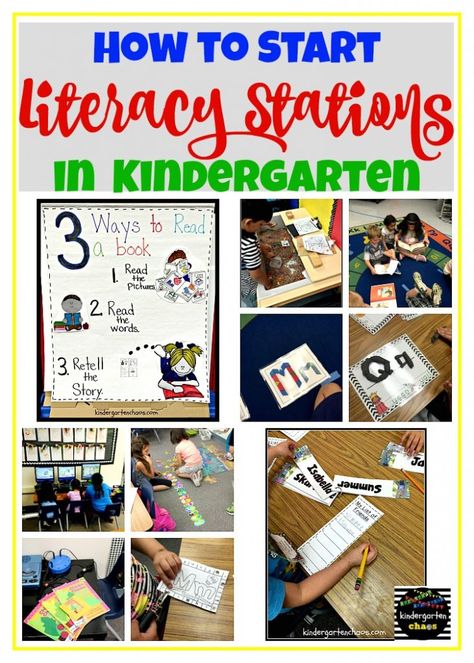 Kindergarten Center Rotation, Kindergarten Reading Centers, Kindergarten Stations, Literacy Work Stations, Beginning Of Kindergarten, Kindergarten Anchor Charts, Reading Stations, Literacy Centers Kindergarten, Kindergarten Language Arts