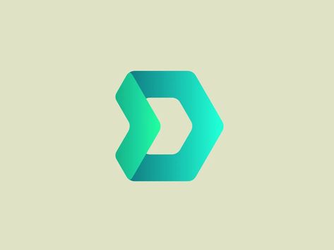 Letter D Logo / Teal Logo / Ribbon Logo / Gaming Logo / DMarket... Logo Movement, Forward Logo, Modern Logotype, Letter D Logo, Hexagon Logo, Logo Design Examples, Ribbon Logo, Examples Of Logos, Deep Turquoise