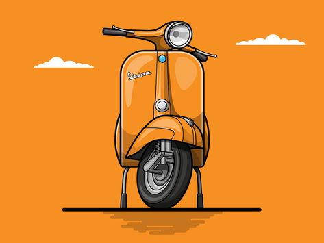 Dream Bike - 1971 Vespa 150 Vespa Art Design, Motorcycle Branding, Vespa Vector, Vespa Illustration, Bike Wallpaper, Vespa 150, Minimal Shirt Design, Astronaut Illustration, Motorbike Art