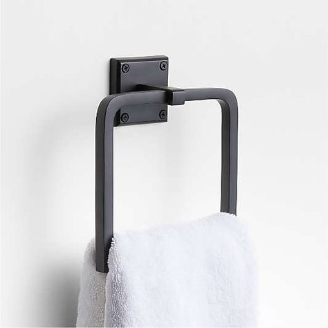 Black Bathroom Towel Hooks, Hand Towel Holder Bathroom, Brushed Brass Bathroom, Black Bathroom Hardware, Hand Towel Bathroom, Bathroom Towel Hook, Hand Towel Ring, Bathroom Hand Towel, Brushed Nickel Bathroom