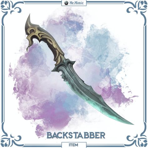 What is the favorite weapon of nobles and (soon-to-be) kings? Of course the dagger in the back. So, here it is: the backstabber!

Art by Midjourney. Backstabber Art, Dnd Jester, Dnd Crossbow, Dnd Dagger, Dnd Dagger 5e, Fantasy Dagger Art, Dagger Concept Art, Dnd Rapier Item, Fantasy Aesthetic Dagger