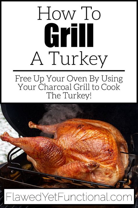 Tired of not having enough cooking space on Thanksgiving? Free up the oven by cooking your turkey on the grill! Charcoal grilled turkey is simple, delicious, and will wow your guests! #turkey #grilledturkey #paleo #aip Big Green Egg Turkey, Grilled Turkey Recipes, Rec Tec Grills, Cooking Thanksgiving Turkey, Fall Grilling, Bbq Turkey, Smoked Turkey Recipes, Smoker Cooking, Grilled Turkey