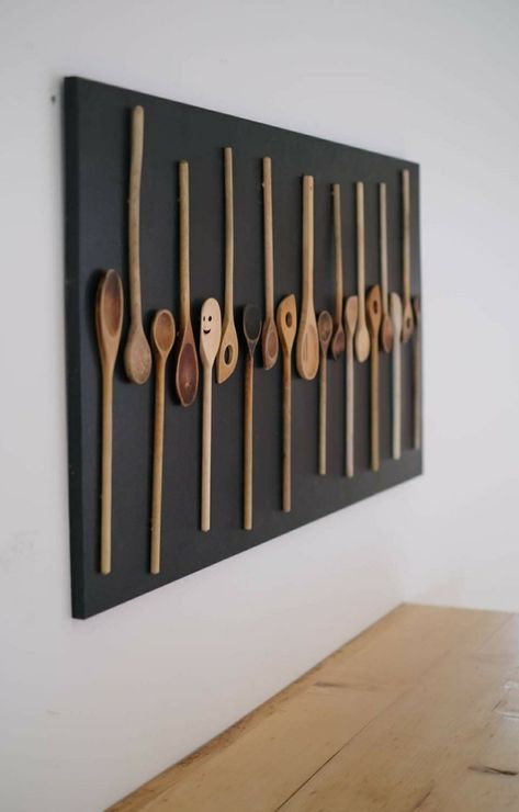 Decorating 101, Spoon Art, Chill Room, Brown House, Eclectic House, Wall Shelves Design, Easy Diy Art, Shelf Design, Diy Canvas Art