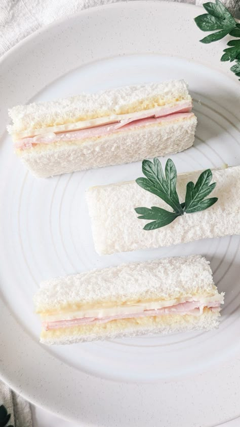 Ham and Cheese Tea Sandwiches - The Cup of Life Turkey And Cheese Finger Sandwiches, Simple Tea Sandwiches Recipes, Goat Cheese Tea Sandwiches, Ham Tea Sandwiches Recipes, Pink Tea Sandwiches, Ham And Cheese Tea Party Sandwiches, Ham And Cheese Finger Sandwiches, Simple Tea Sandwiches, Ham And Cheese Tea Sandwiches